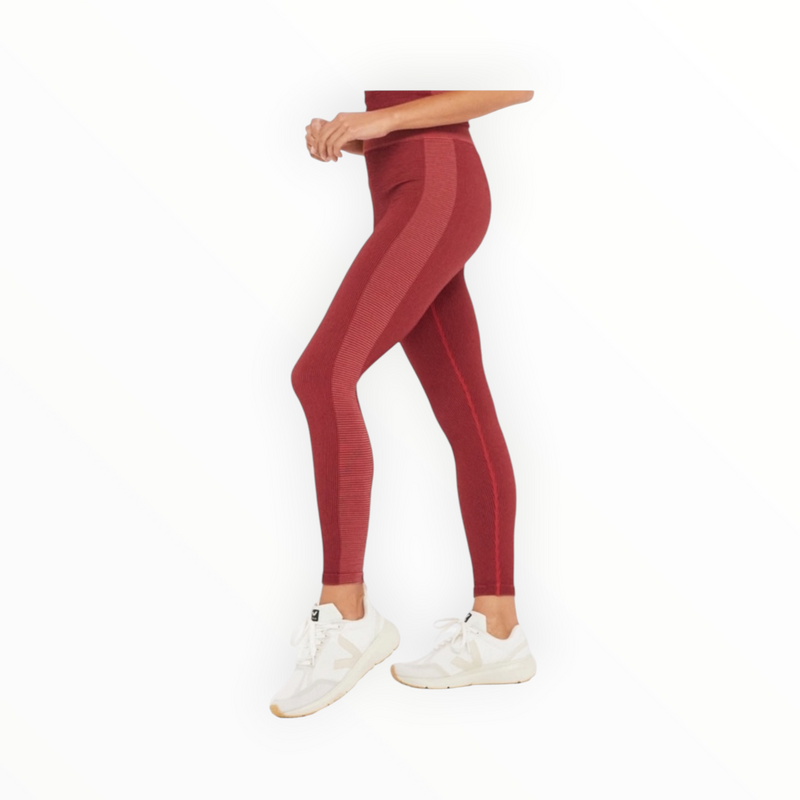 The Upside Ribbed Seamless Midi Pant - Sangria