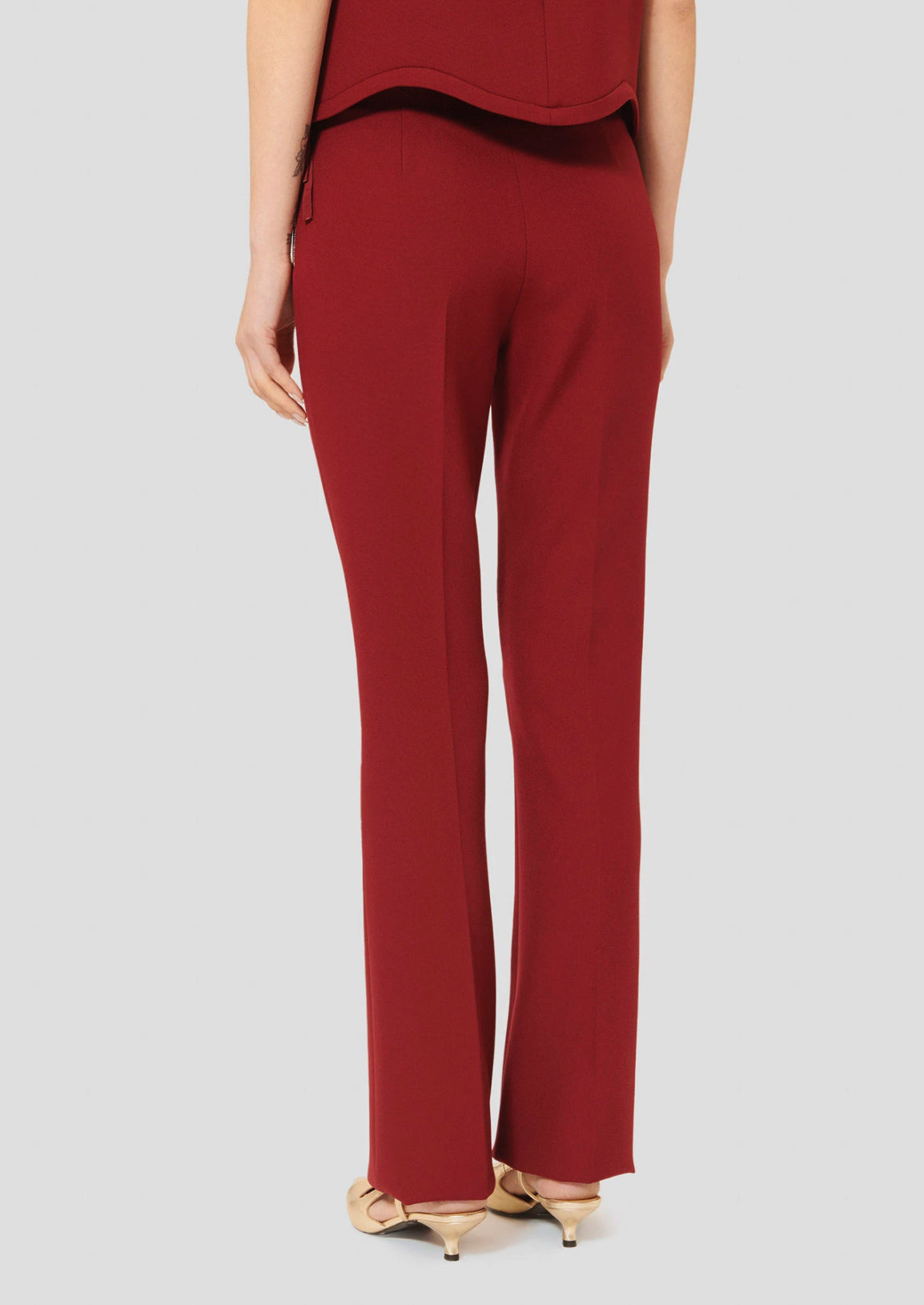Tara Jarmon Peyton Double Canvas Pant - Burgundy