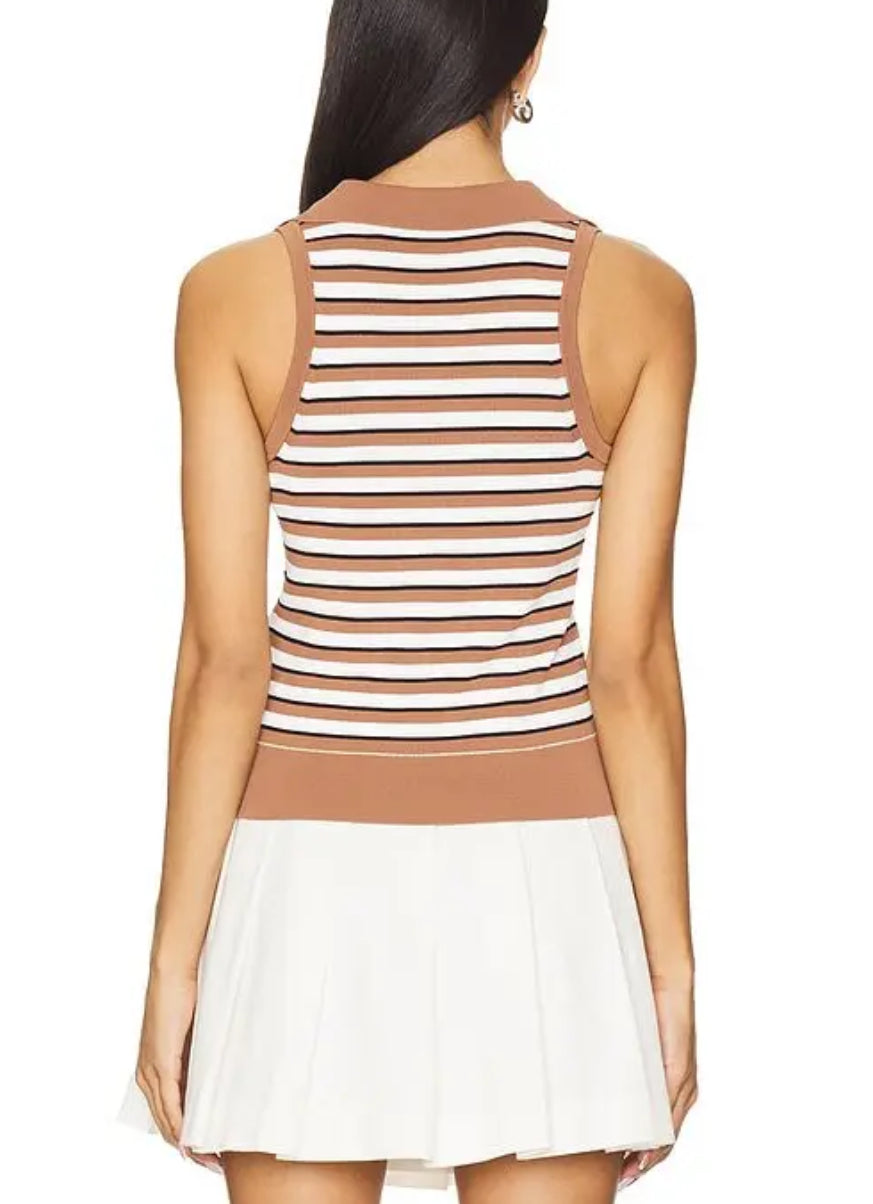 Cara Cara Redfield Top - Clay Multi Stripe