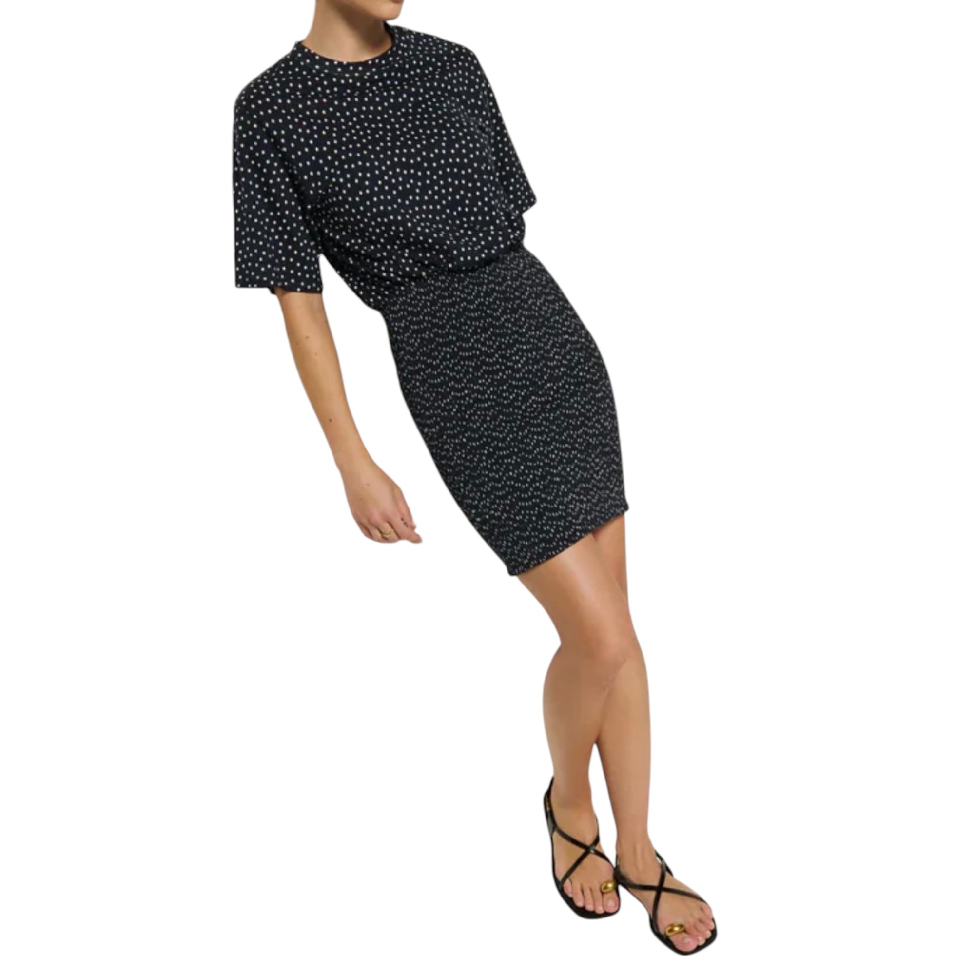 Nation Ltd Bess T-Shirt Dress - Cabana Polka Dot