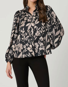 Shoshanna Ingrid Top - Jet/Ecru