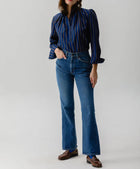 Cissa Bowood Stripe Blouse - Blue Guy