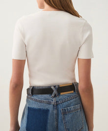 aje. Prophecy Knit Logo Baby Tee - Black/White