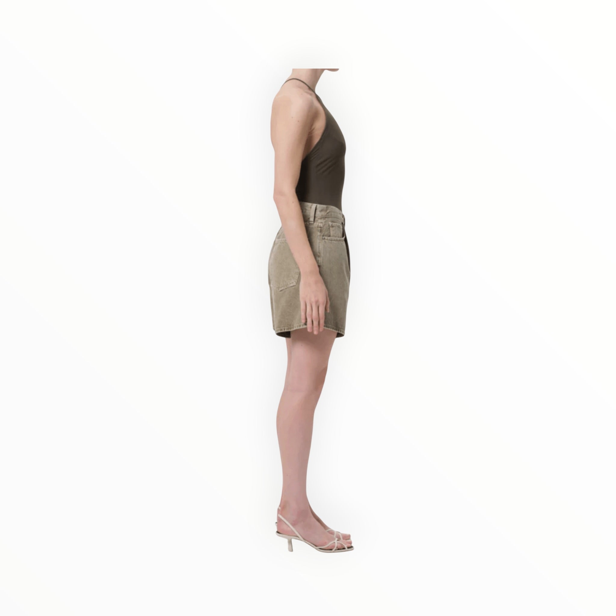 AGOLDE Rhoda Pleated A-Line Short - Cholla