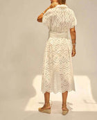 Natalie Martin Harper Dress - Embroidered Salt