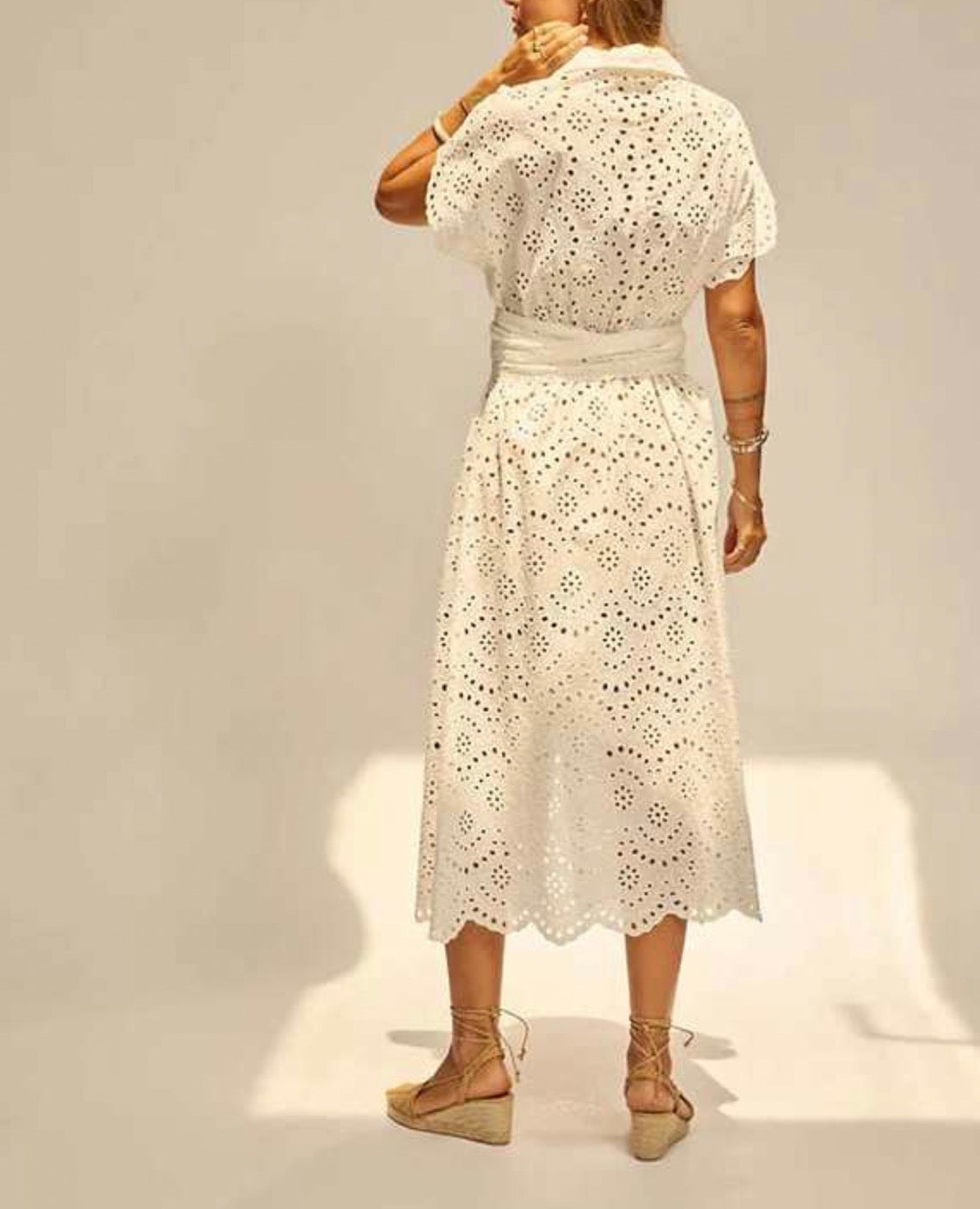 Natalie Martin Harper Dress - Embroidered Salt