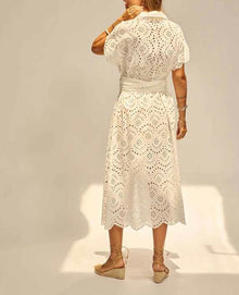 Natalie Martin Harper Dress - Embroidered Salt
