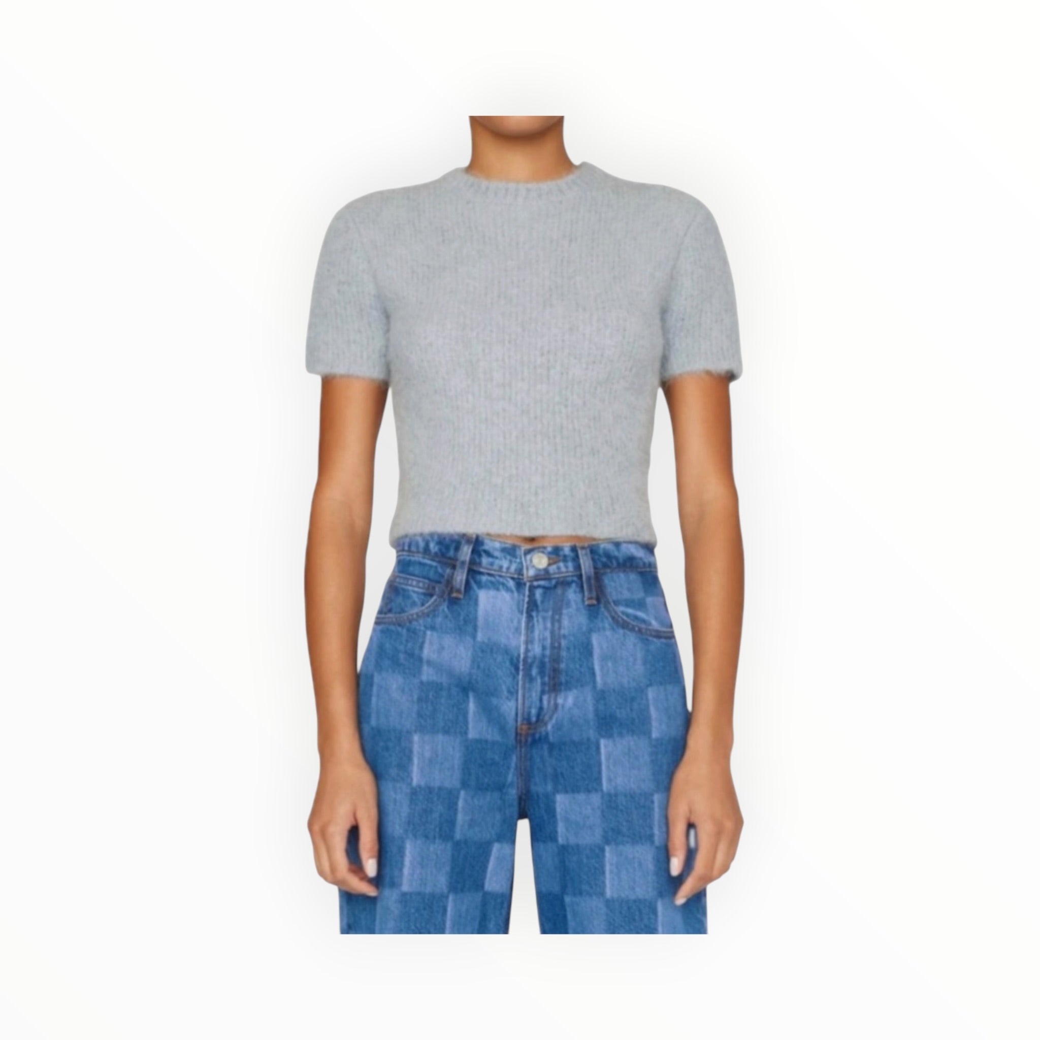 Frame Fitted Sweater Tee - Chambray Blue