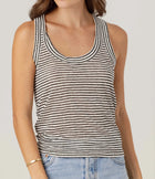 sundays Danny Linen Tank - Mono Luxe Stripe