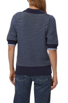 Marley Puff Sleeve Cotton Blend Sweater - Nocturnal/Breeze
