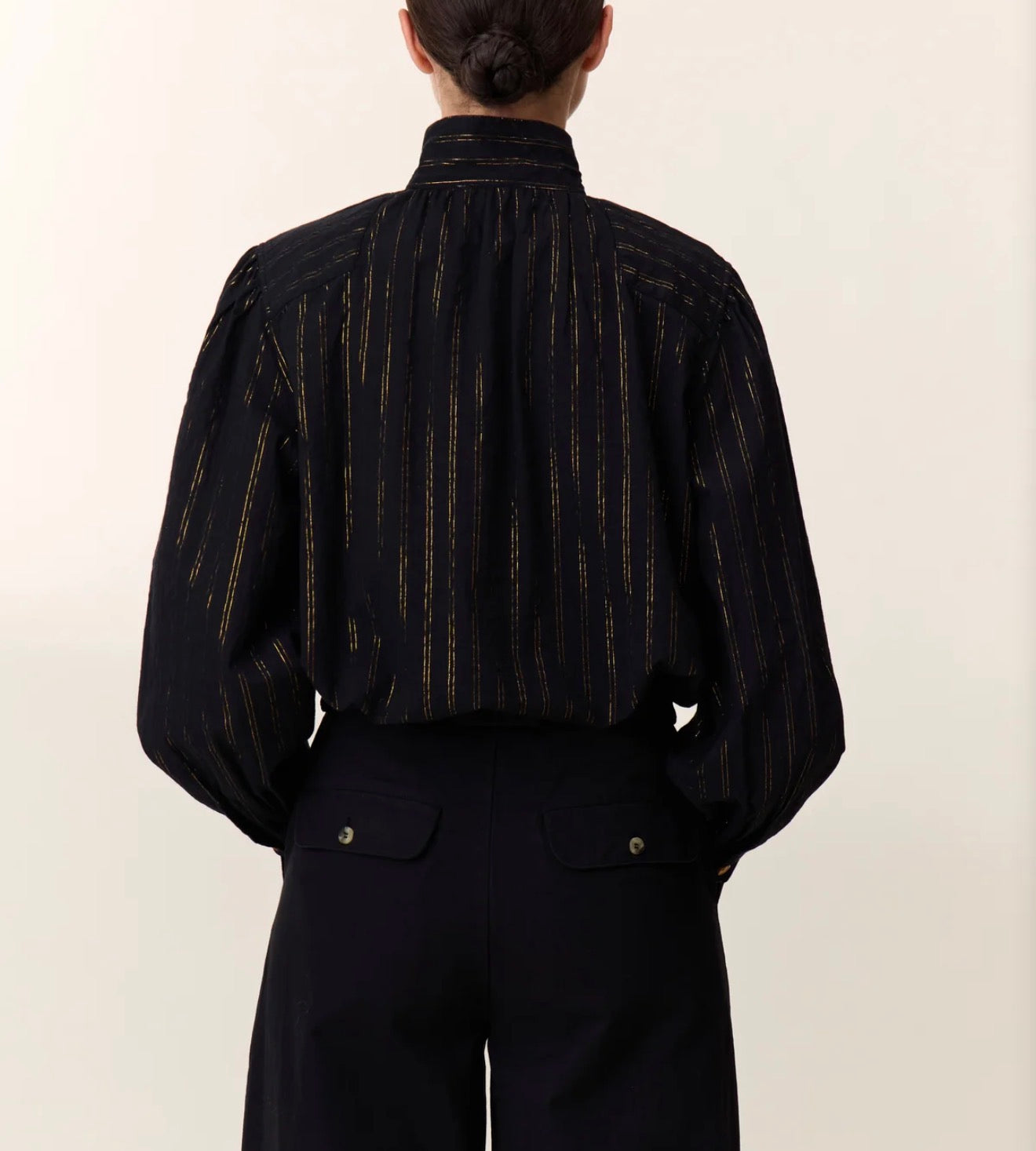 Leon & Harper Chana Strp Shirt - Black