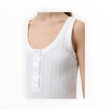 Closed Half Placket Tank - Ivory