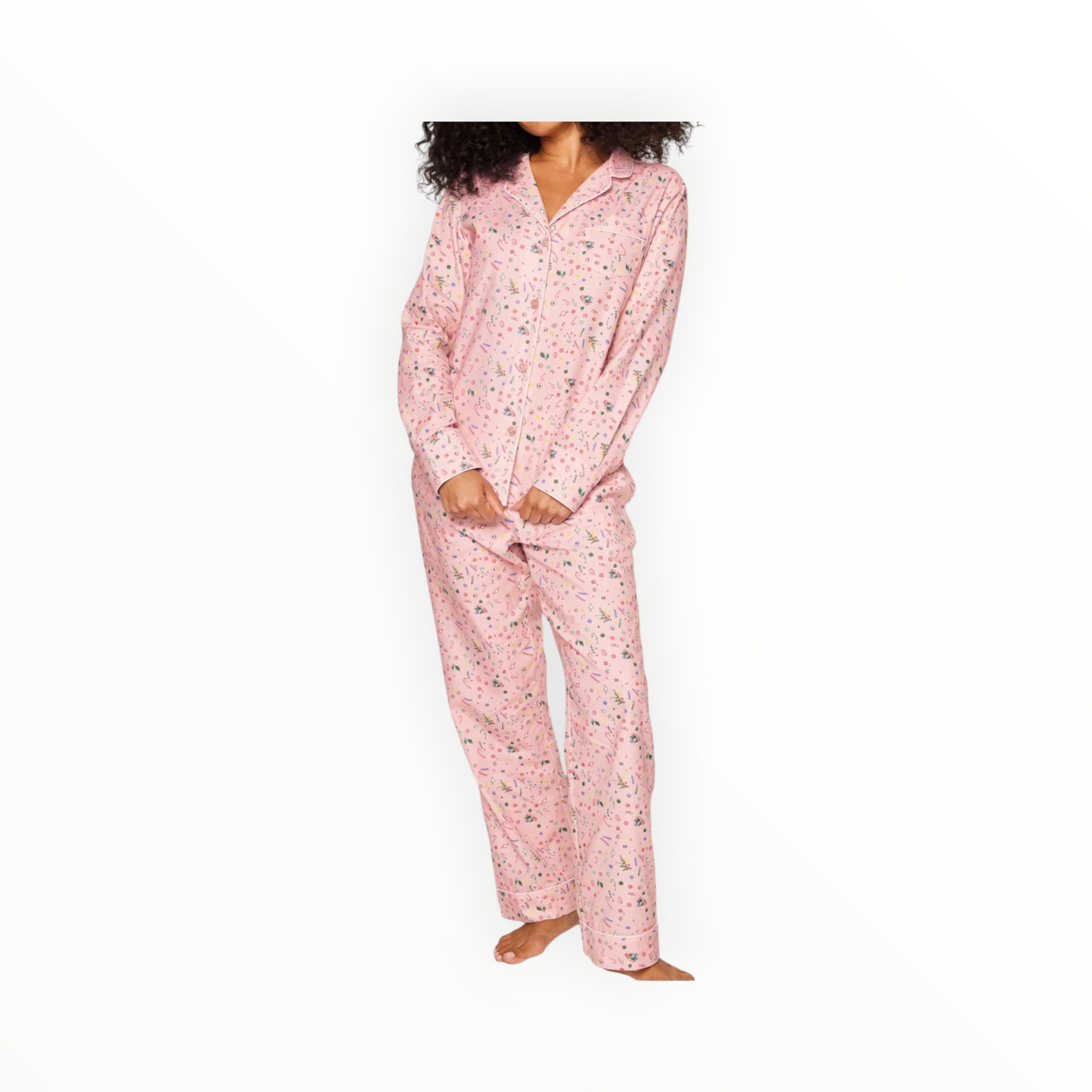 Petite Plume Women's Twill Pajama Set - Vintage Sweets