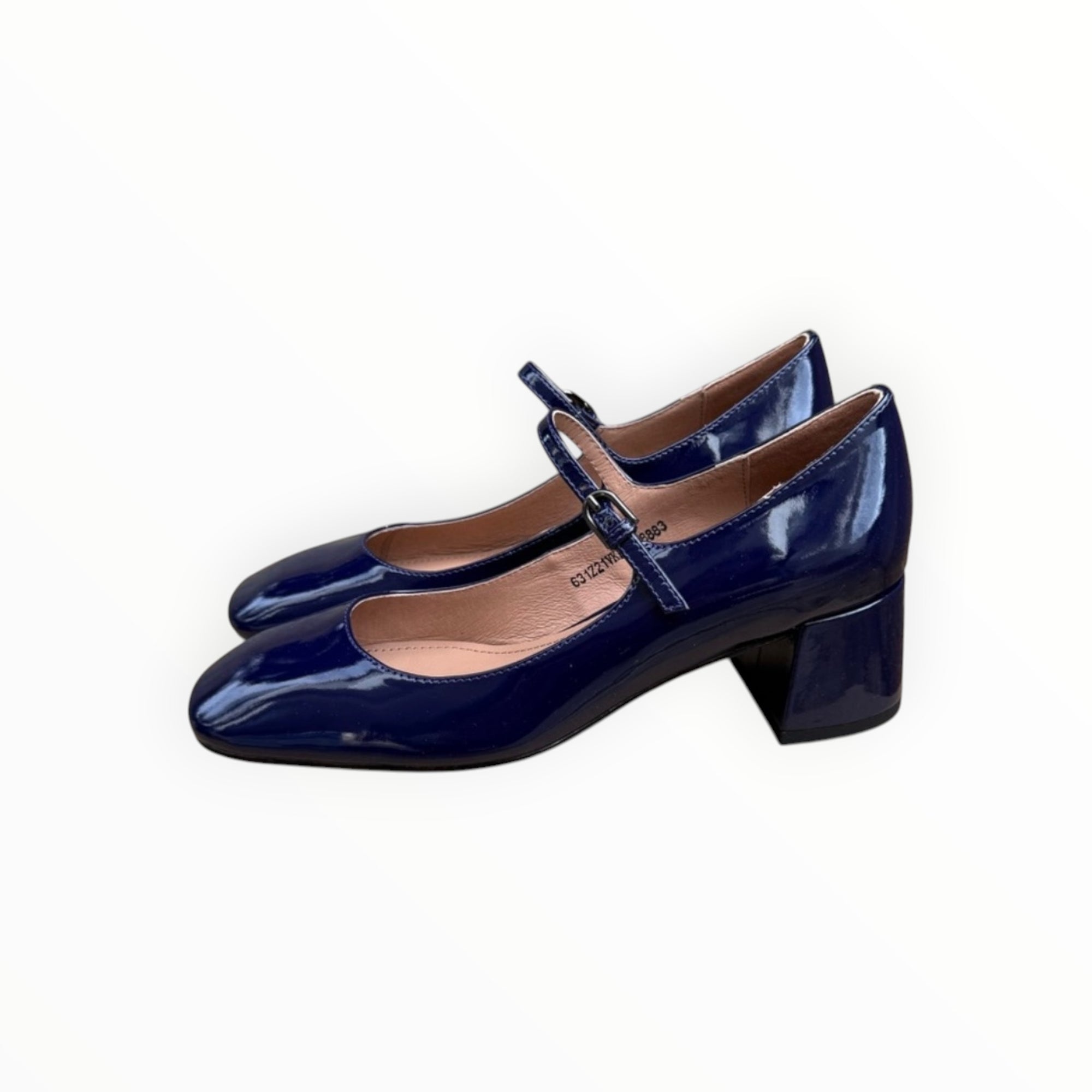 BiBi Lou Cardiff Mary Jane Heels - Navy Patent