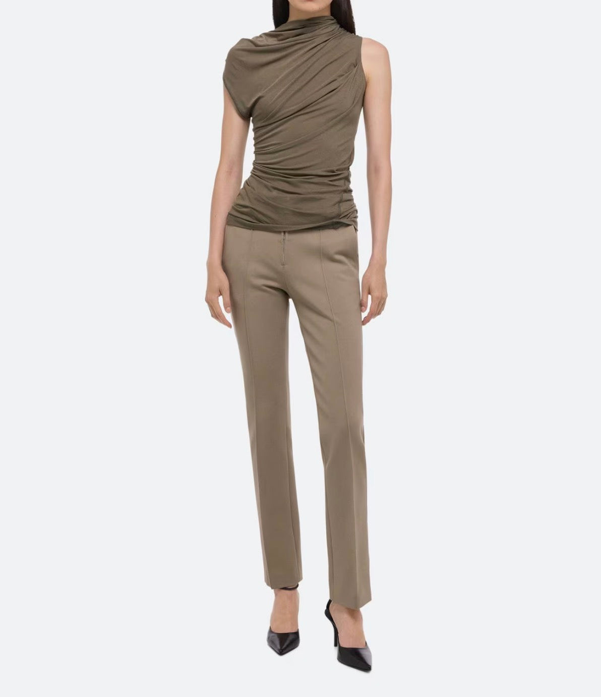 Helmut Lang Sleeveless Wind Top - Olive