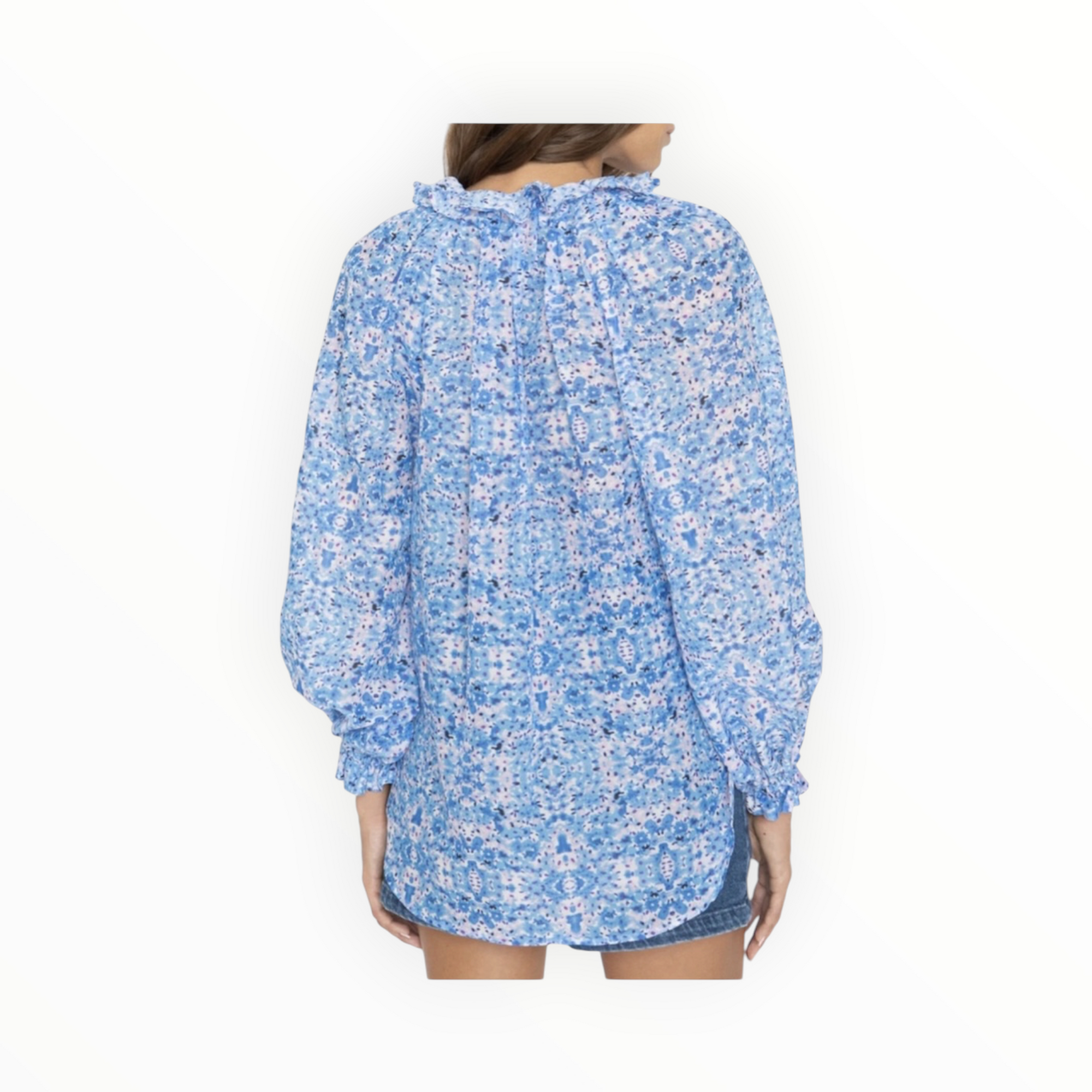 Caballero Leigh Folded Ink Blot Top - Blue