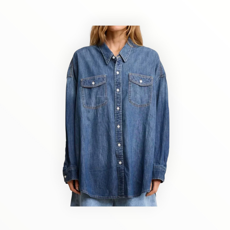Denimist Button Front Workshirt - Seymour Indigo
