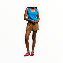 perfectwhitetee Mikayla Pureform Sport Short W/Side Stripe - Mocha