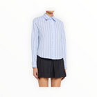 WE-AR4 The Rebel Striped Wool Shirt - Blue Stripe