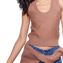 NSF Valeria Cotton Sweater Tank - Brown
