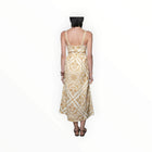 Greylin Layla Scarf Print Midi Dress - Brown/Yellow
