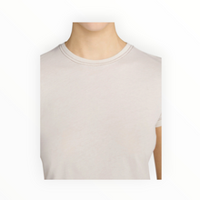 Frame The Contrast Stitch Baby Tee - Bone