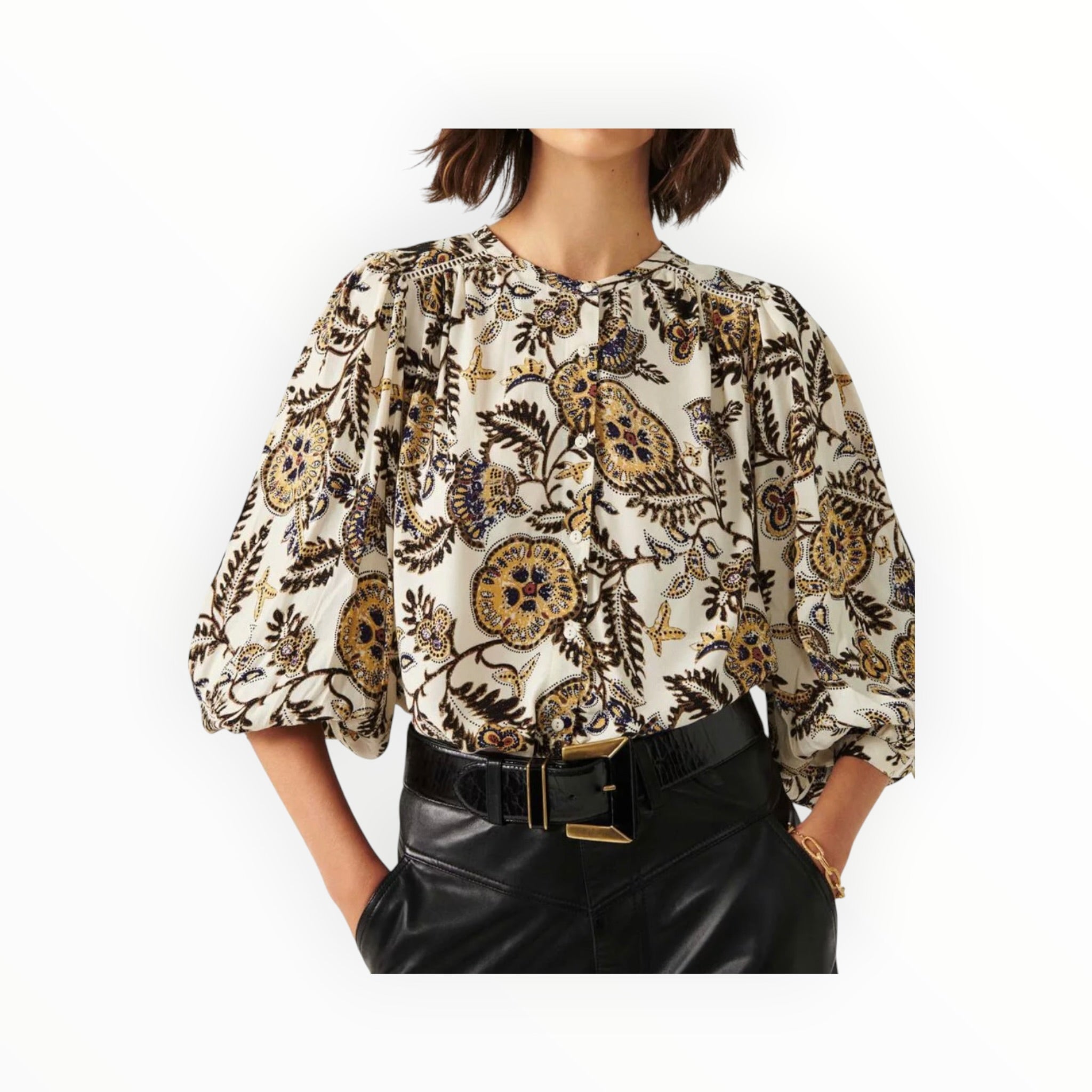 ba&sh Valska Shirt - Ecru Paisley