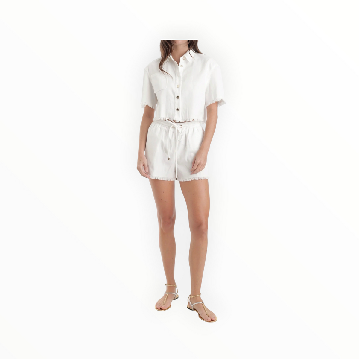 Karina Grimaldi Thale Denim Shorts - White