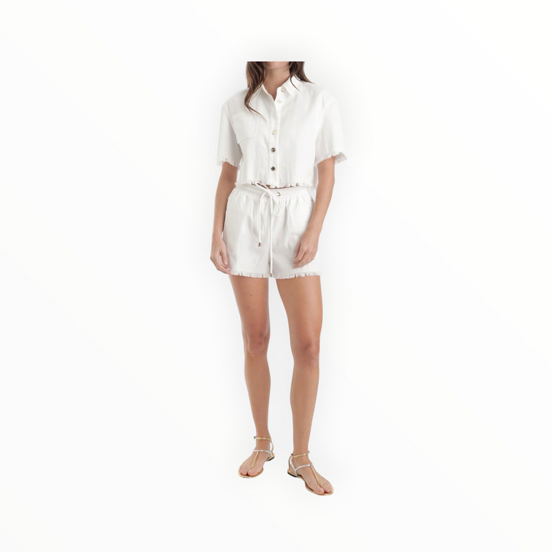 Karina Grimaldi Thale Denim Shorts - White
