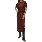 Michael Stars Karter Satin Midi Dress - Espresso