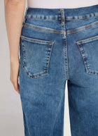 Lyssé Sylvia Wide Leg Premium Denim - Hi-Low Mid Wash (28" Inseam)