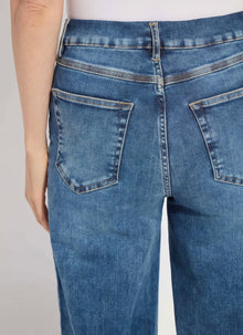 Lyssé Sylvia Wide Leg Premium Denim - Hi-Low Mid Wash (28" Inseam)