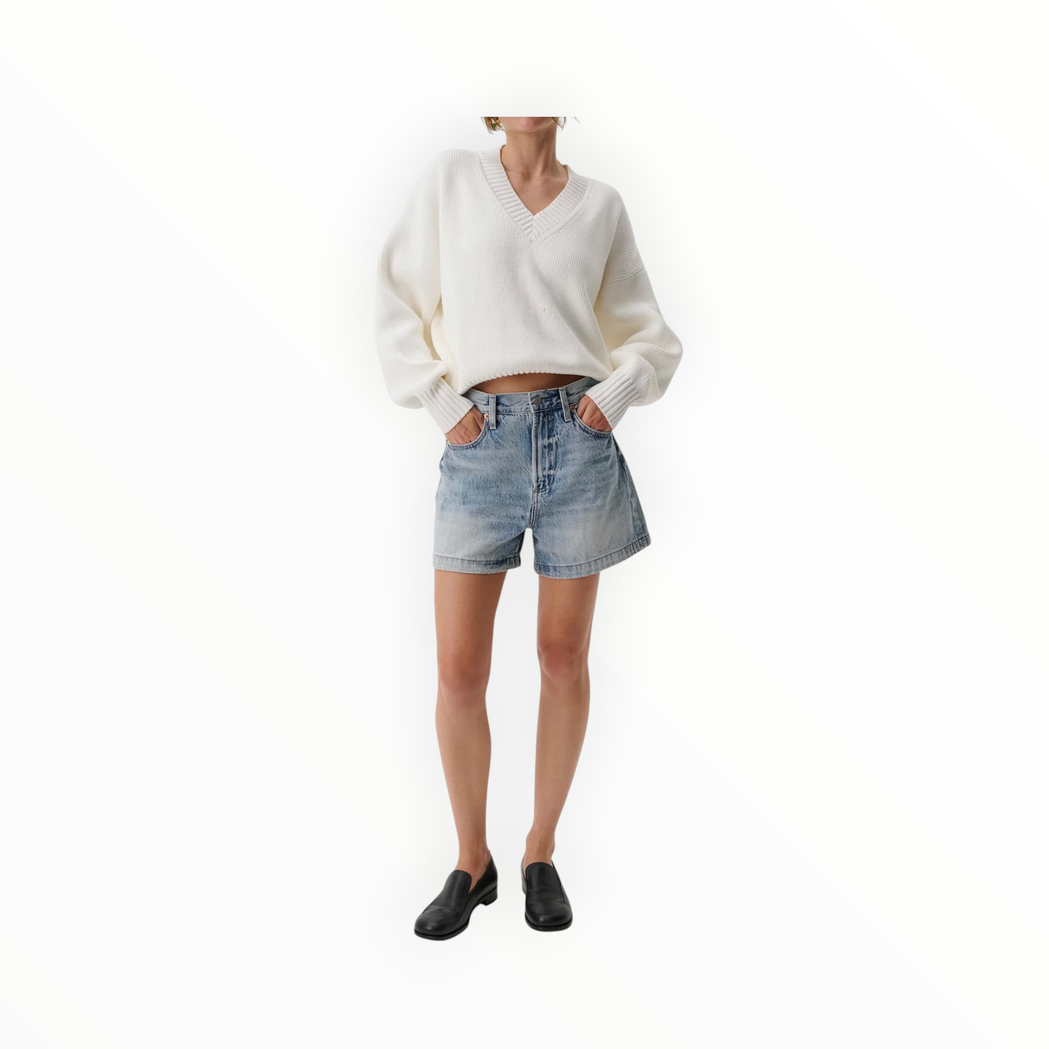 Pistola Saige High Rise A-Line Shorts - French Riviera