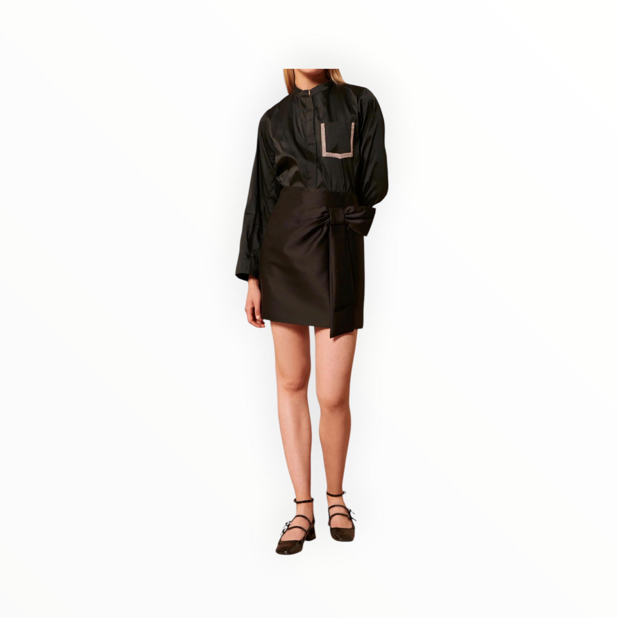 Tara Jarmon Jaba Satin Skirt - Black