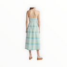 Du Paradis Marseille Stripe Strapless Fit & Flare Sundress - Ocean Green Stripe