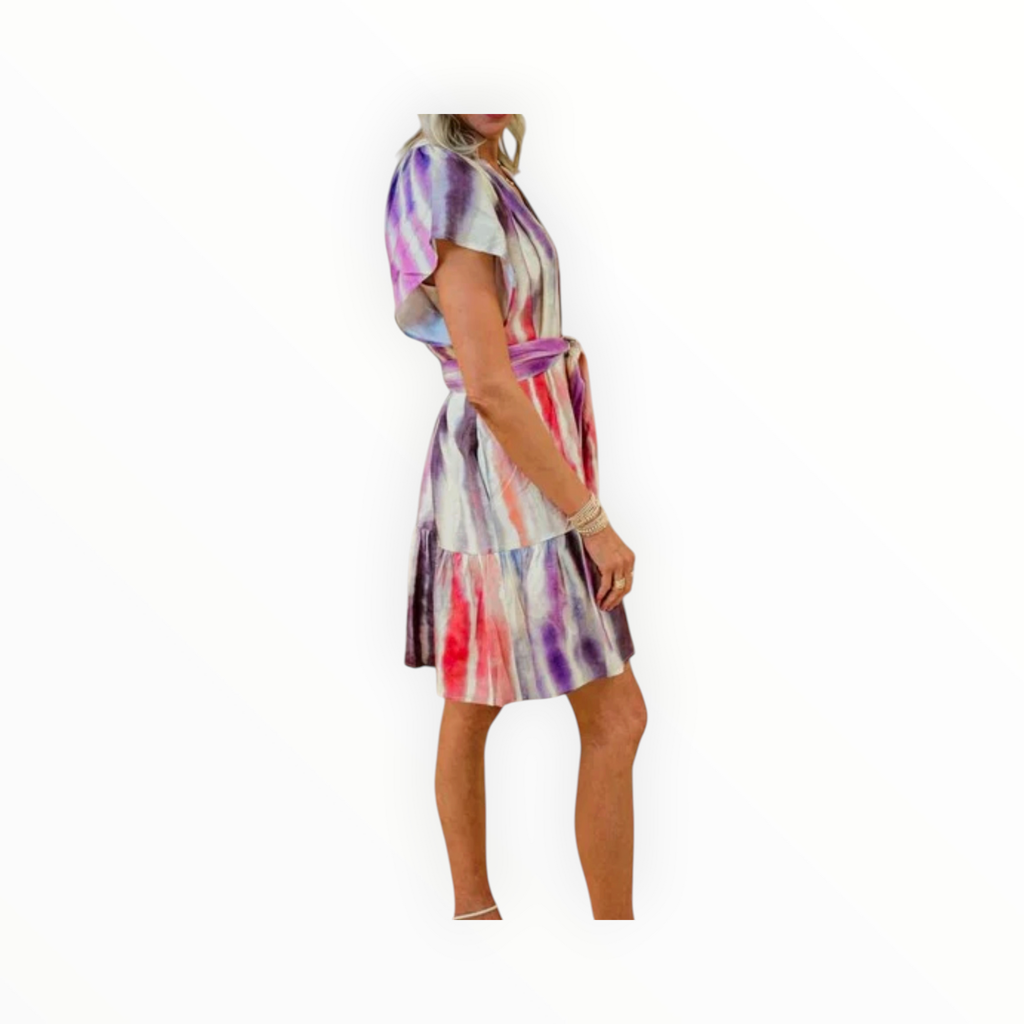 Suncoo Celena Dress - Mauve Rainbow