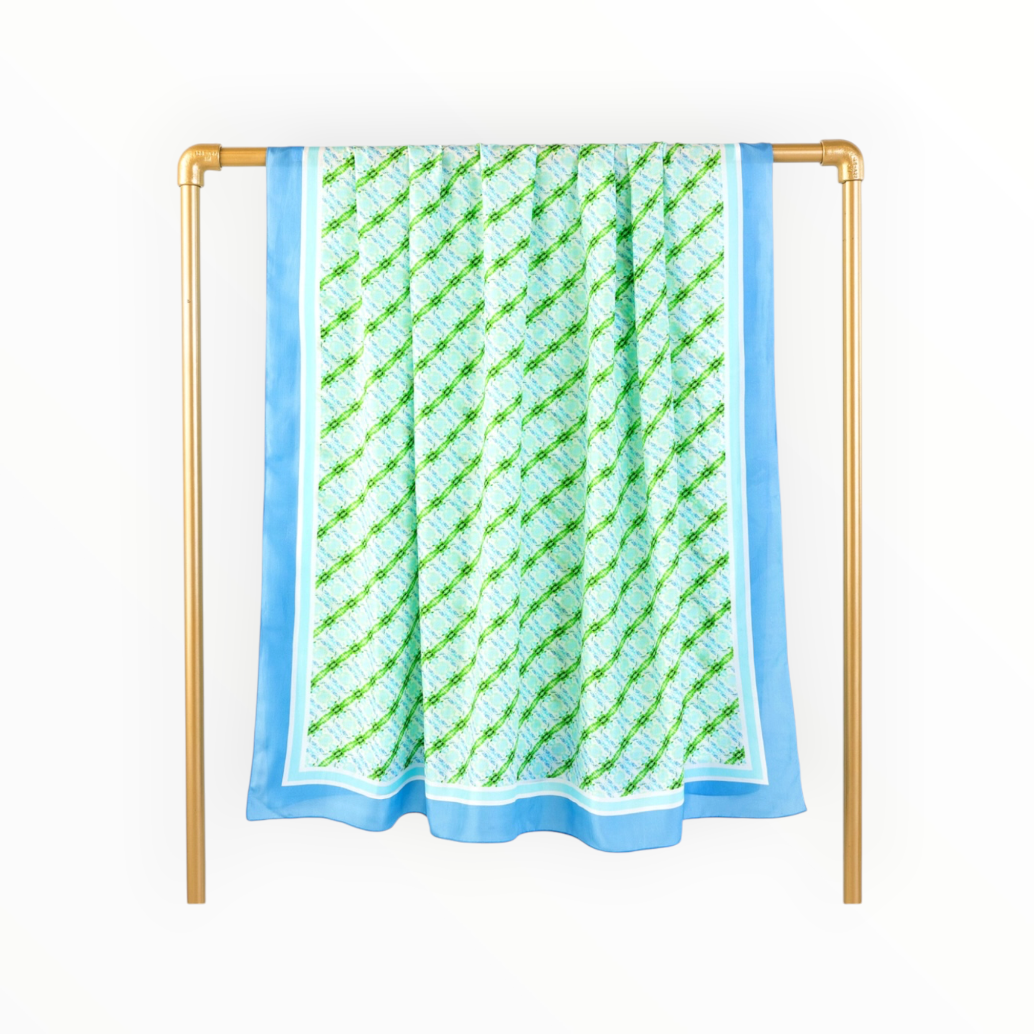 Evelyn & Kate Medallion Silk Scarf - Blue