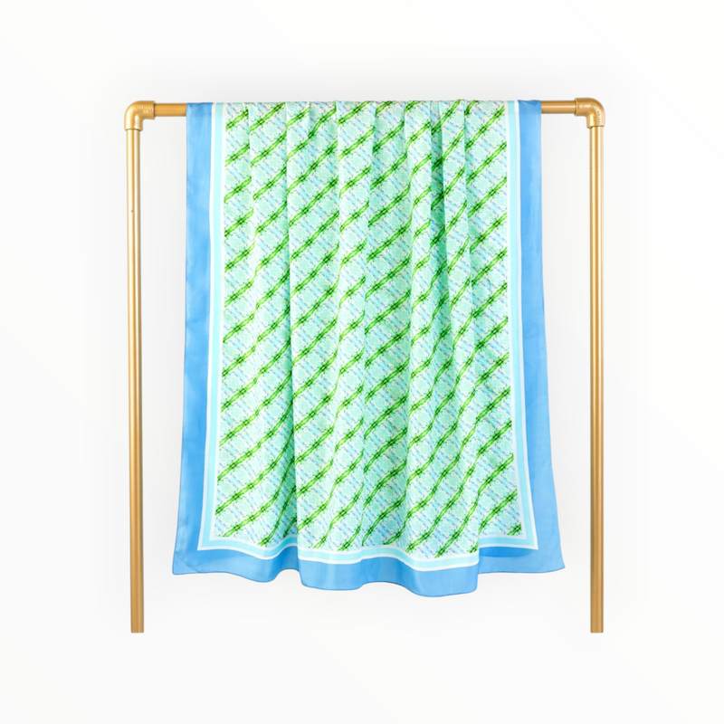 Evelyn & Kate Medallion Silk Scarf - Blue