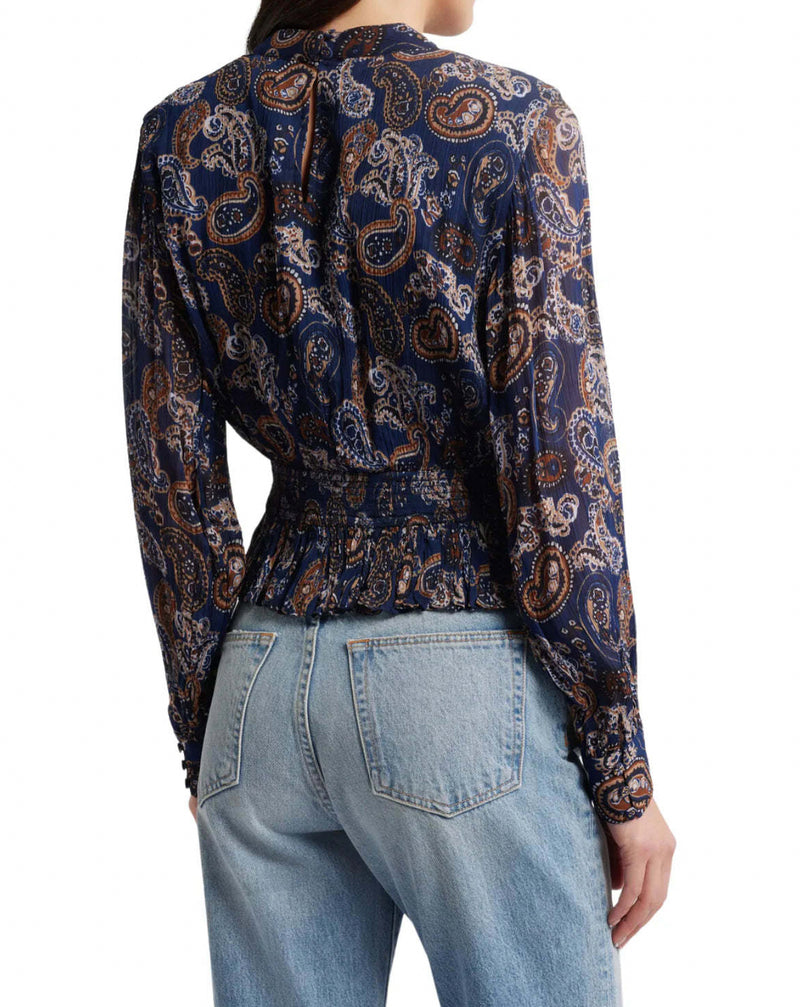 Cleobella Noreen Blouse - Paisley Nutmeg Navy