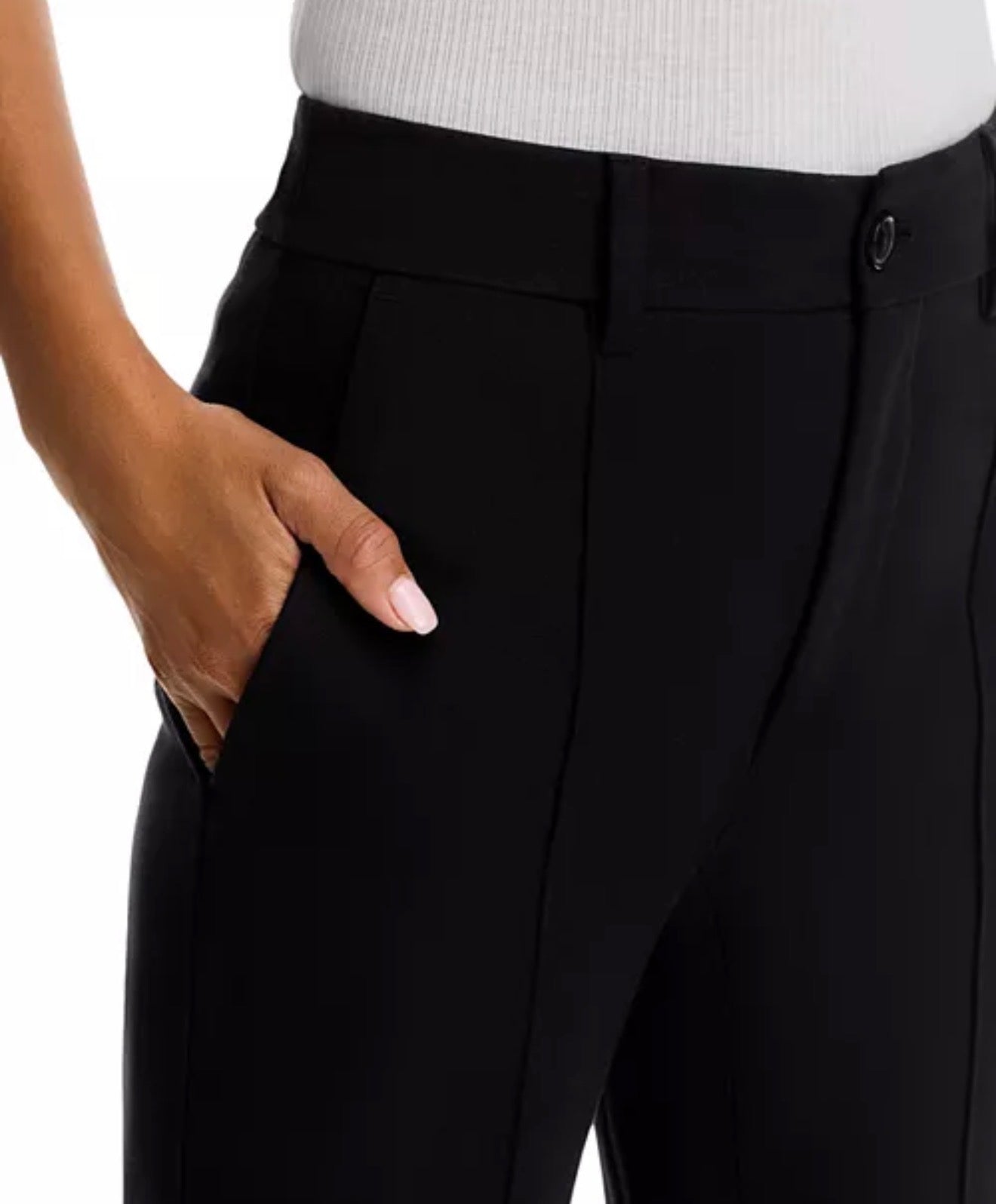 Frame Crop Kick Flare Trouser - Black