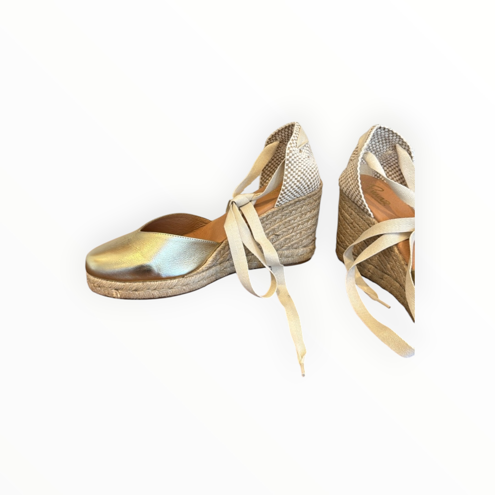 Pinaz Tie Up Wedge Espadrille - Platinum