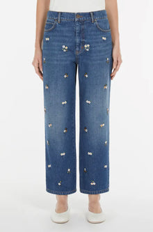 Weekend Max Mara Manetta Floral Detail Jeans - Navy
