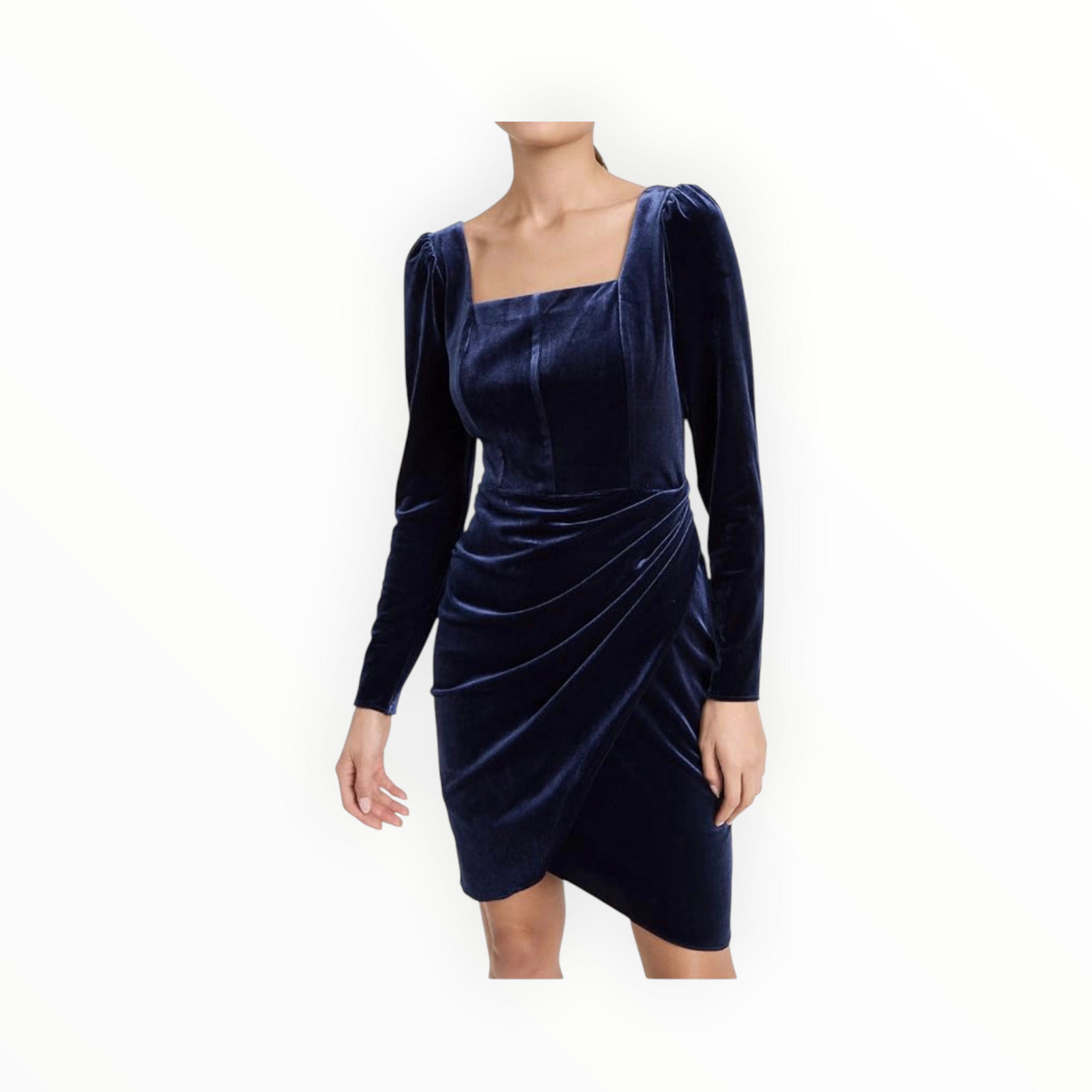 Shoshanna Soho Stretch Velvet Dress - Indigo