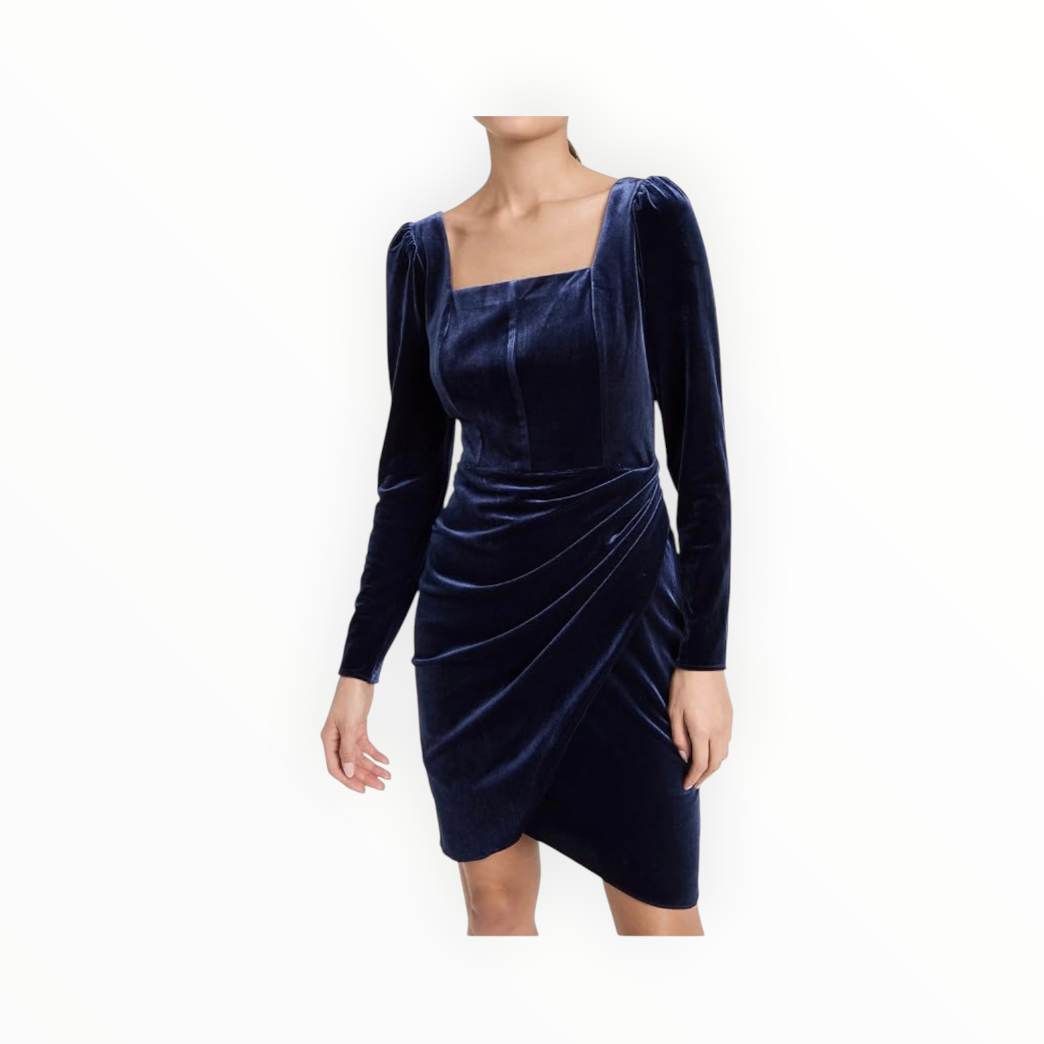 Shoshanna Soho Stretch Velvet Dress - Indigo