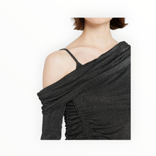 Jonathan Simkhai Sabine Metallic Ruched One-Shoulder Dress