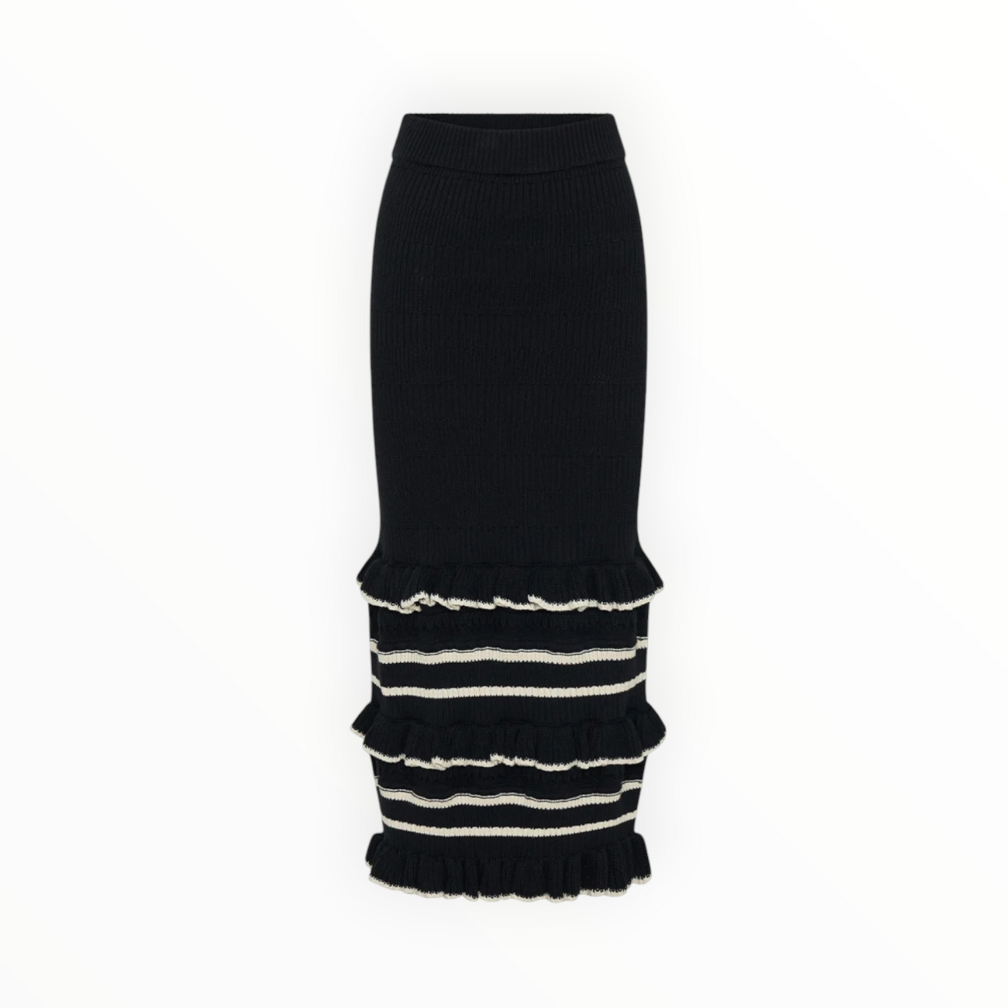 Kivari Rafaela Rafaela Knit Midi Skirt - Black/Cream
