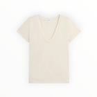 Goldie LeWinter Cleo V Neck Tee - White Sand
