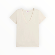 Goldie LeWinter Cleo V Neck Tee - White Sand