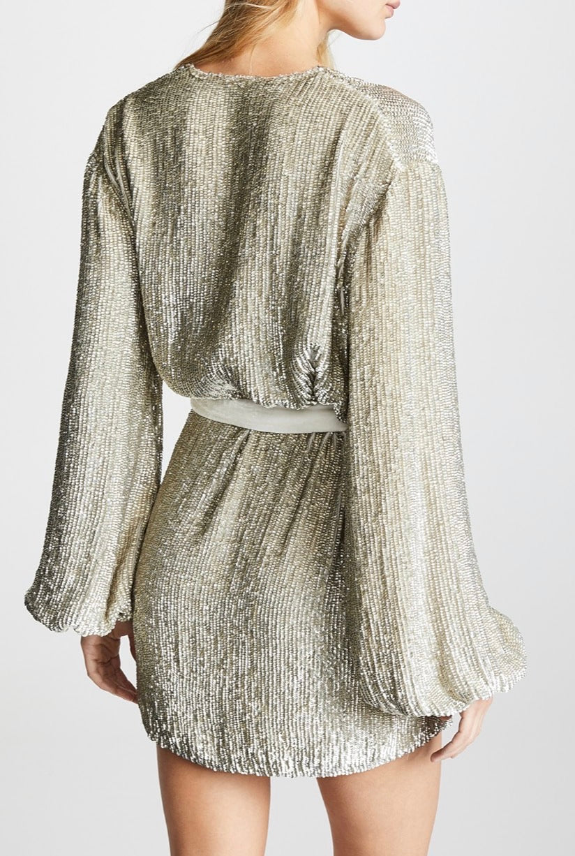 Retrofête Gabrielle Sequined Dress - Champagne