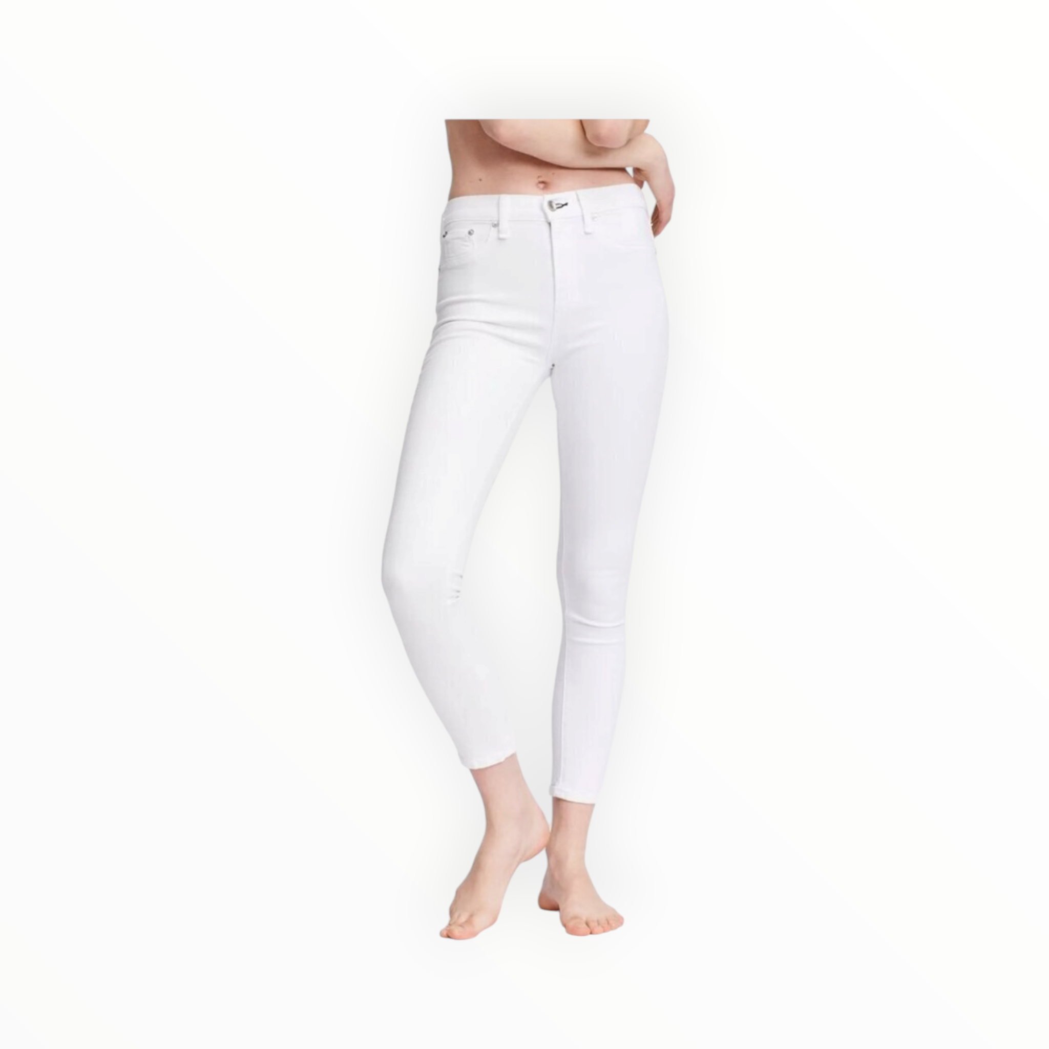 rag & bone Nina High Rise Ankle Skinny - White